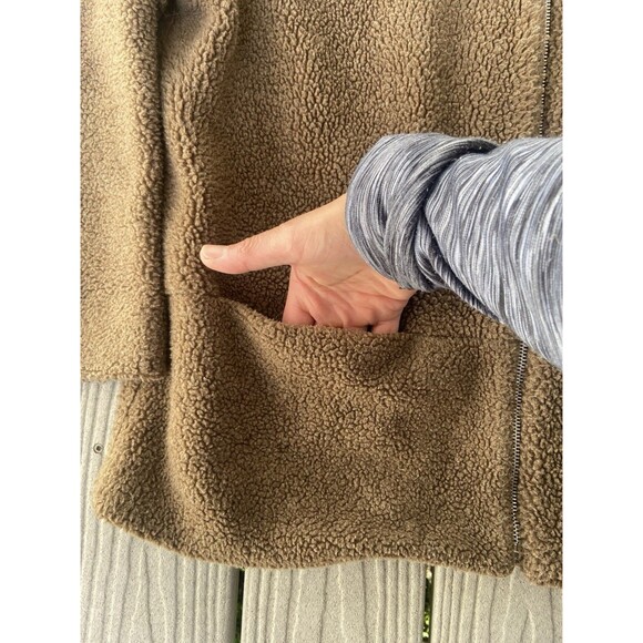 G.H. Bass & Co. Women’s Brown Sherpa Fleece Zip Jacket – Size L – Cozy Core VTG - Picture 3 of 16